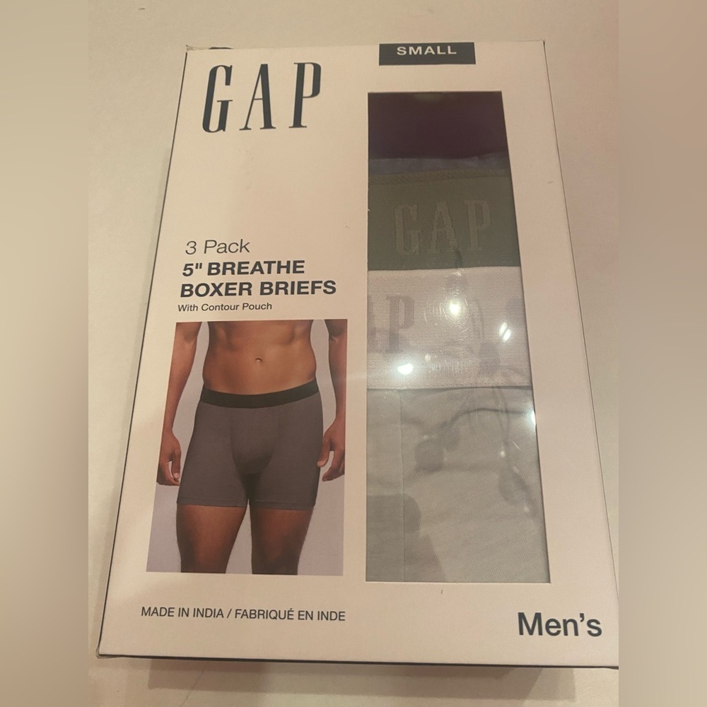 GAP‎ Men’s 3 Pack Contour Pouch 5” Breathe Boxer Briefs Trunks Size Small 30-31